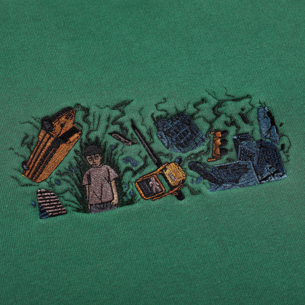 "super kid" crewneck green