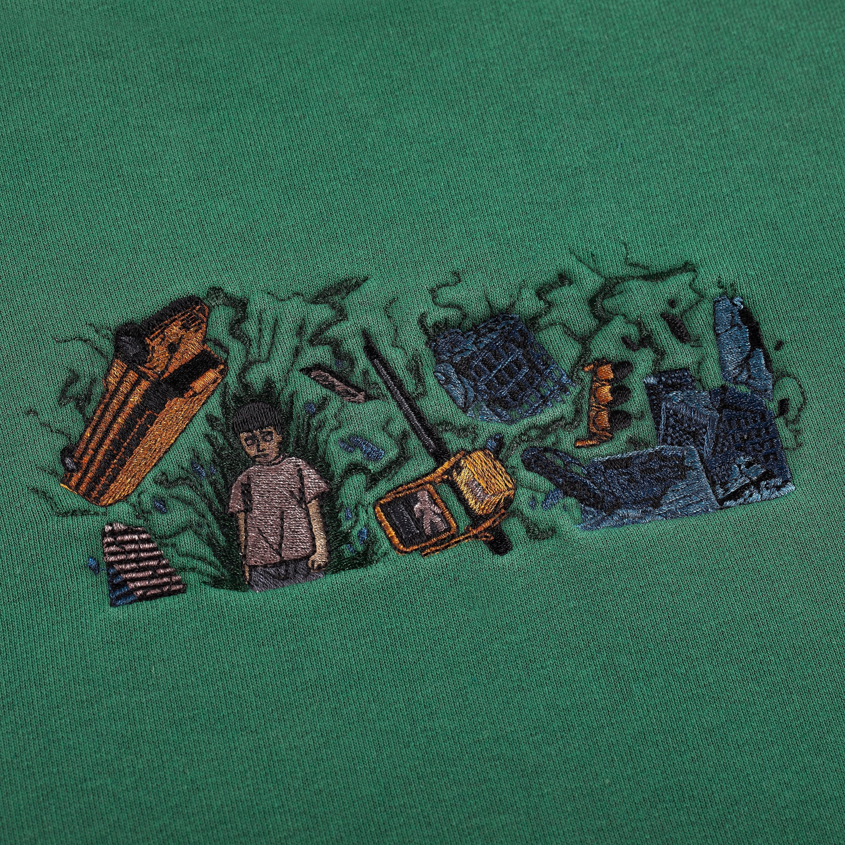 "super kid" crewneck green