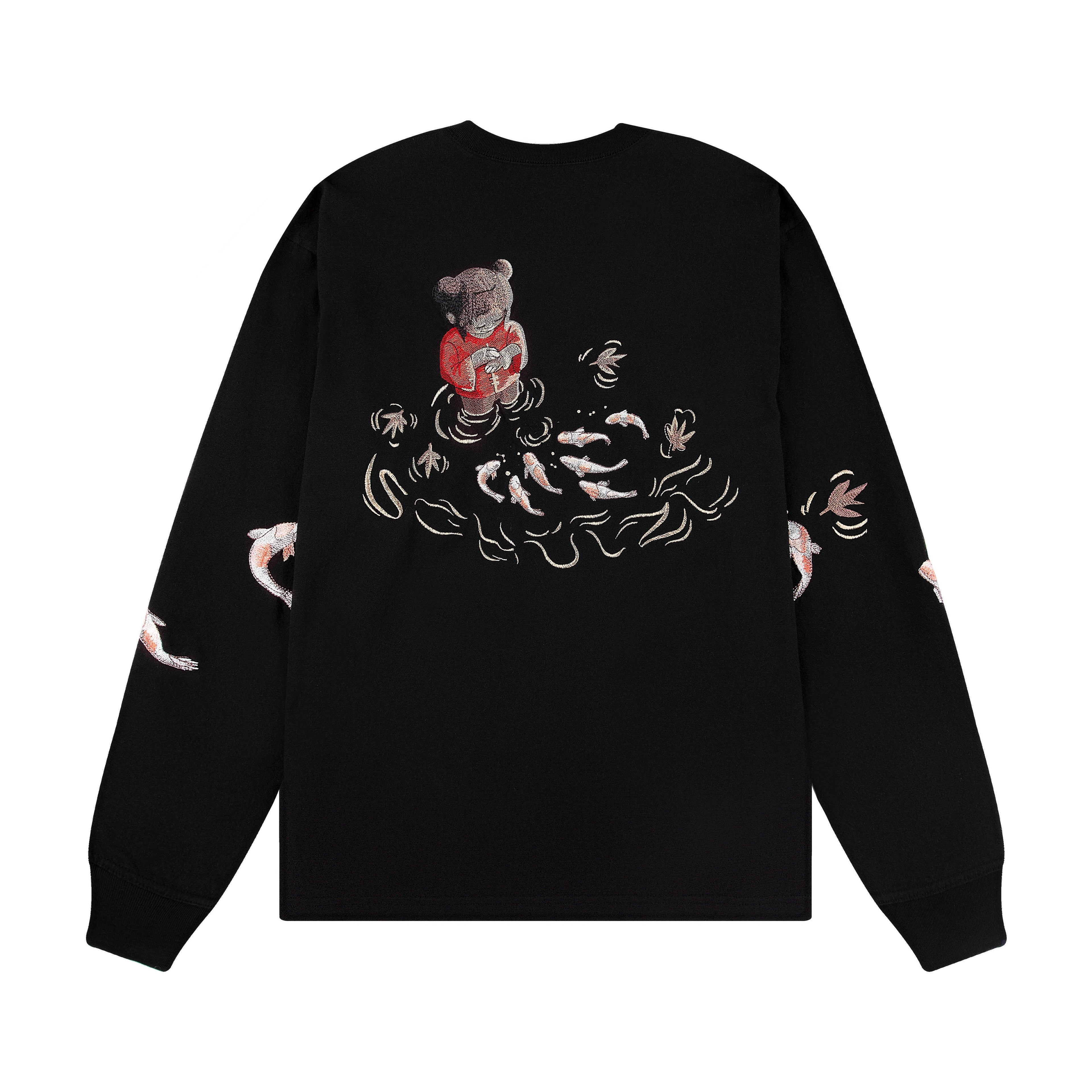 "koi fish" Long-sleeve black