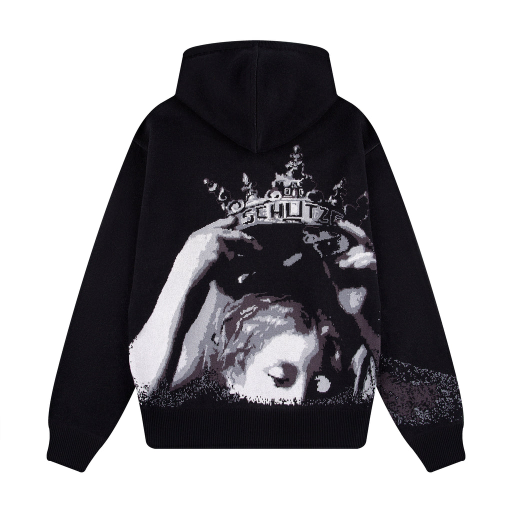 "awakening" knit Hoodie black