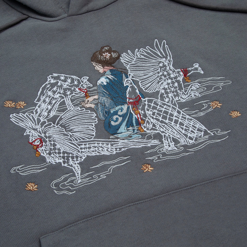 "sashiko" Hoodie grey