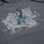 "sashiko" Hoodie grey