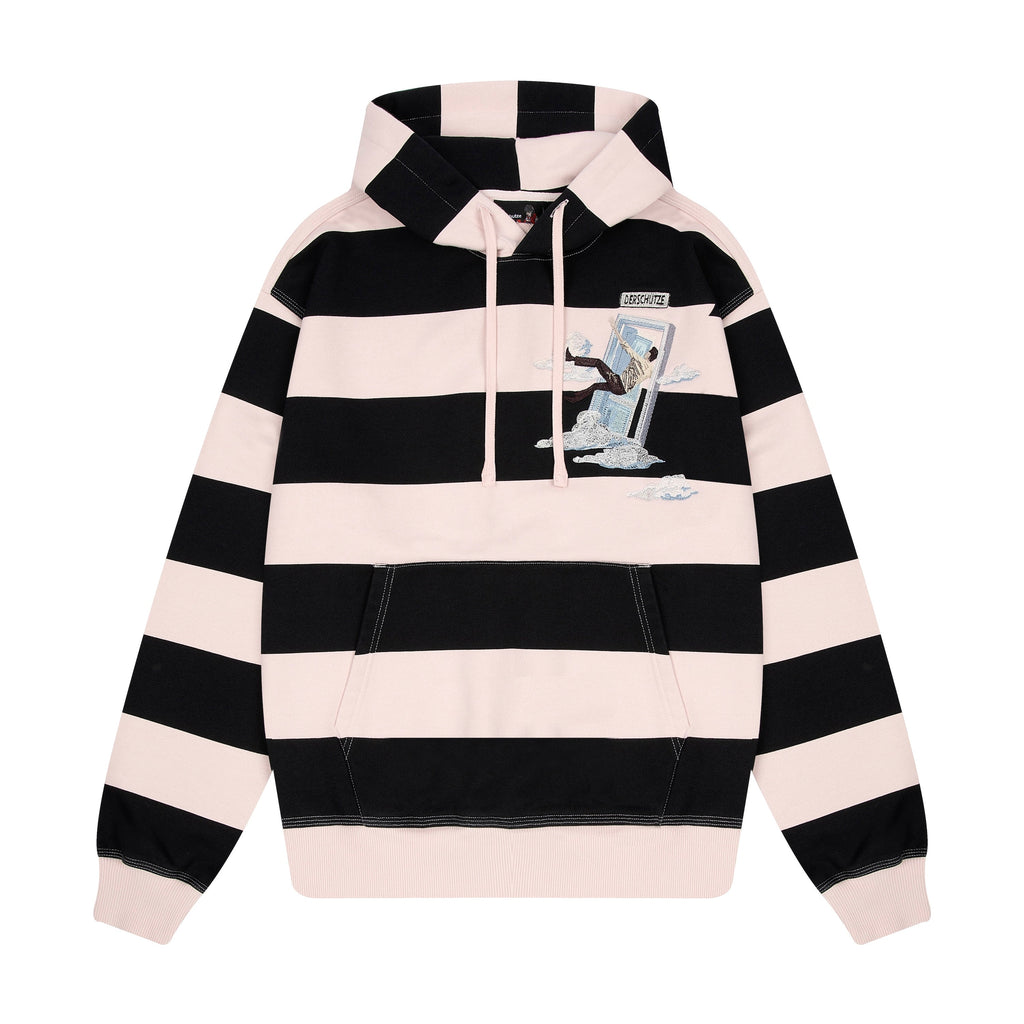 "on air" pink-purple striped Hoodie
