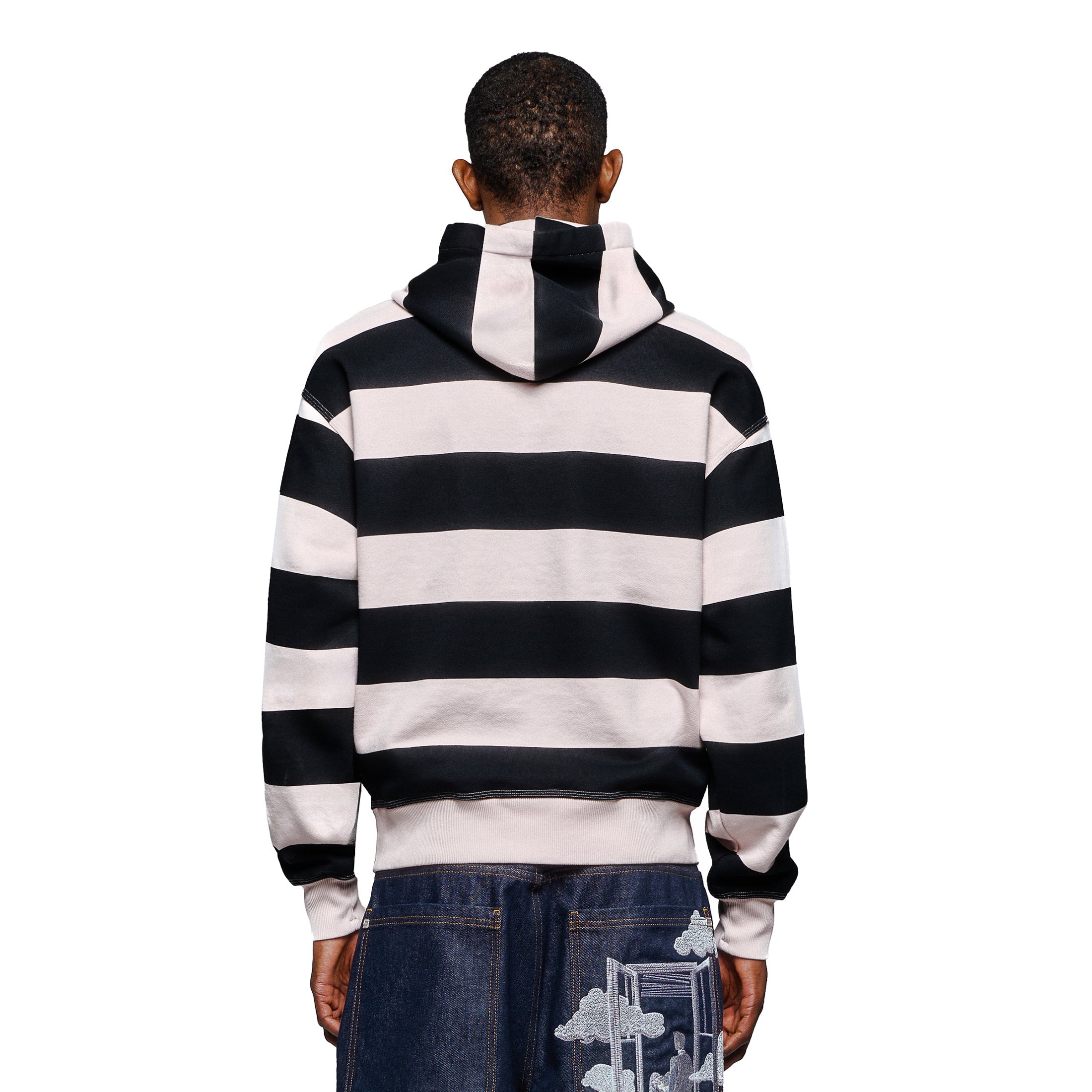 "on air" pink-purple striped Hoodie